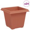 vidaXL Kvadrātveida Ziedu Pods 24 pcs Ķieģeļu sarkans 16 x 16 x 14 cm