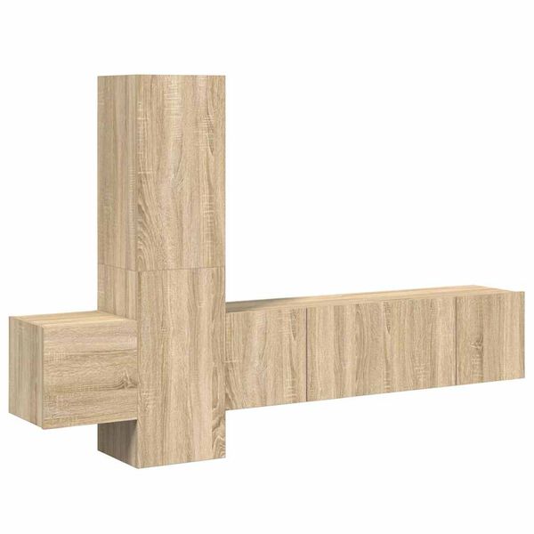 vidaXL 5-daļīgs TV skapī&scaron;u komplekts, ozolkoka krāsa inženierijas koks