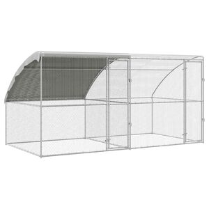 vidaXL Vistu būris 2 gab. Sudraba 400 x 200 x 200 cm Tērauds un PE