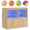 vidaXL kumode ar LED lampiņām, ozolkoka krāsa, 81x37x67 cm