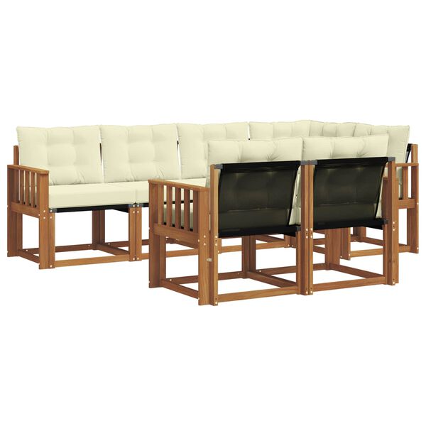 vidaXL Āra dīvānu komplekts ar spilvenu 7 pcs Dabisks un krējuma