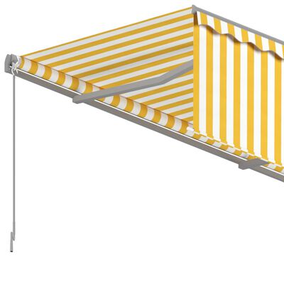vidaXL izvelkama markīze ar žalūziju, 6x3 m, manuāla, dzelteni balta