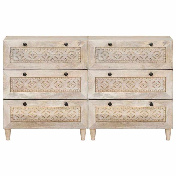 vidaXL Puse 2 pcs Balts 60 x 33 x 75 cm mango masīvkoks