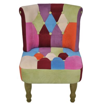 vidaXL franču stila krēsls ar tekstilmozaīkas dizaina audumu