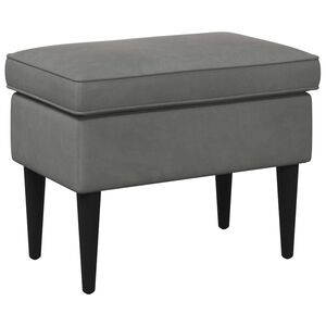 vidaXL Pēdu soliņ&scaron; Tum&scaron;i pelēka 55 x 35 x 41 cm Samts