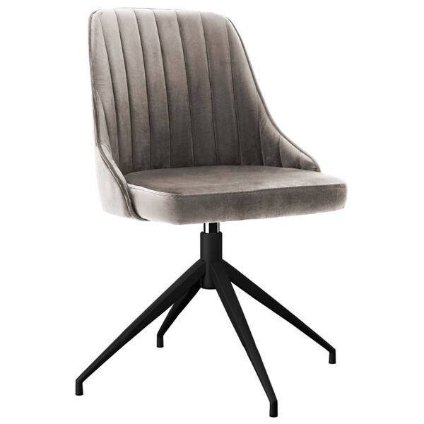 vidaXL virtuves krēsli, 6 gab., gai&scaron;i pelēks samts