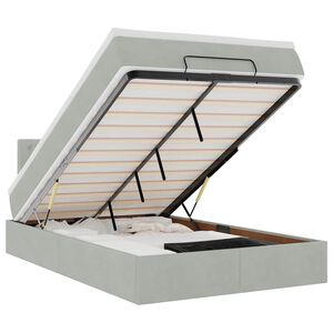 vidaXL Osmaņu gulta ar matrača, gai&scaron;i pelēks, 120x190 cm, samts