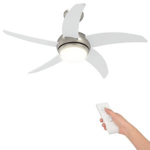 vidaXL Griestu ventilators ar gaismu un tālvadību &Oslash; 110 cm Balts