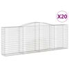 vidaXL arkveida gabiona grozi, 20 gb., 400x50x140/160 cm, dzelzs