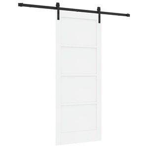 vidaXL Slīdo&scaron;ās durvis 83 x 202 cm Priedes masīvkoks Balta un melna