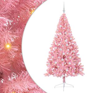 vidaXL Mākslīgais LED Ziemassvētku eglīte su 300 LED Rozā 180 cm PVC