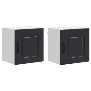 vidaXL Trauku ma&scaron;īnas panelis Kalmar 2 pcs Melna 40 x 31 x 40 cm