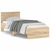 vidaXL gultas rāmis ar galvgali, ozola, 90x200 cm, inženierijas koks