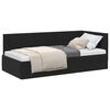 vidaXL Stūra gultas rāmis ar galvas klāju Melna 90 cm x 200 cm Samts