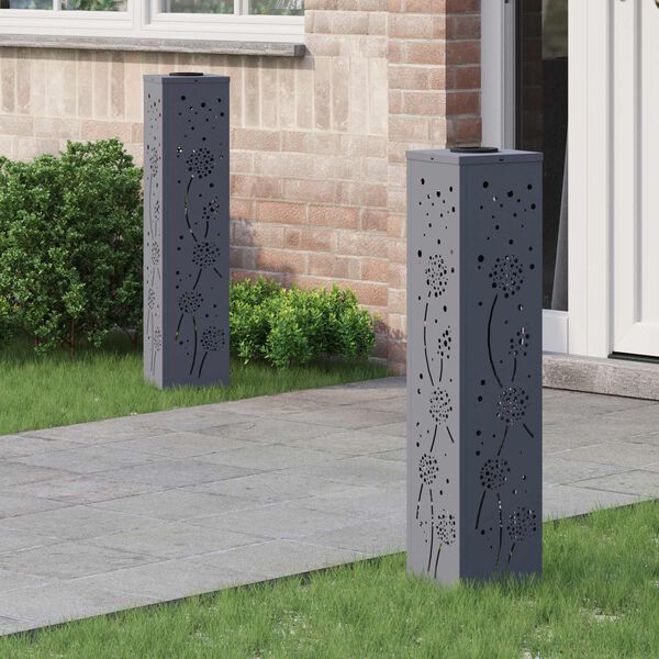 vidaXL Saules LED ceļa gaisma 2 pcs Antracīts Auksti velmēts tērauds