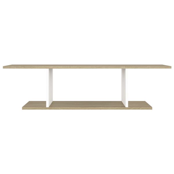 vidaXL sienas TV skapītis, balts, ozolkoka krāsā, 103x30x26,5 cm