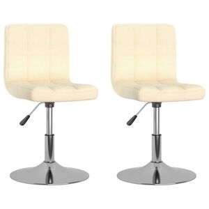 vidaXL grozāmi virtuves krēsli, 2 gab., krēmkrāsas audums