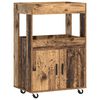vidaXL Bāra ratiņi Ozolkoks 60 x 39,5 x 89 cm Inženierijas koks