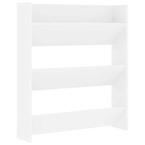 vidaXL sienas apavu plaukts, 80x18x90 cm, balts, inženierijas koks