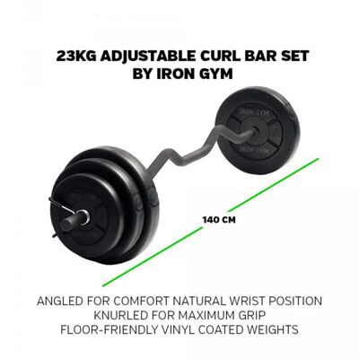 Iron Gym svaru stieņa komplekts, regulējams, 23 kg, IRG033