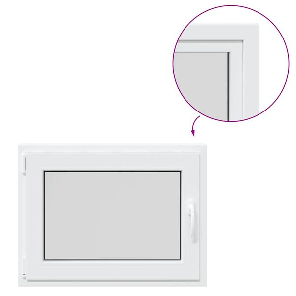 vidaXL pagraba logs "RISOR", 80x70 cm, verami un atgāžami, DIN, pa kreisi, balts