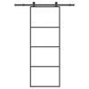vidaXL bīdāmās durvis ar stiprinājumiem, stikls, alumīnijs, 76x205 cm