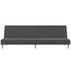 vidaXL divvietīga dīvāngulta ar kājsoliņu, tum&scaron;i pelēks audums