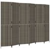 vidaXL istabas sadalītājs, 6 paneļi, pelēka polirotangpalma