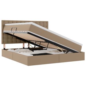 vidaXL Gulta ar uzglabā&scaron;anas vietu un LED ar LED Kafija 160 x 200 cm