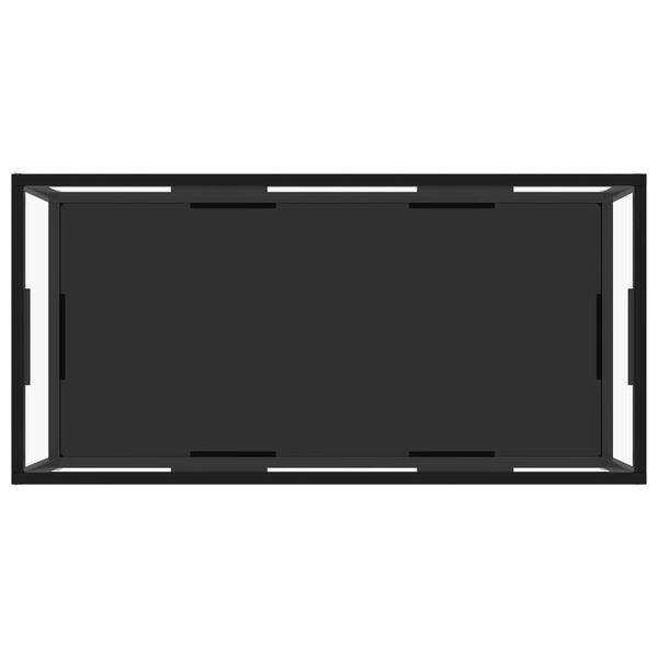 vidaXL kafijas galdiņ&scaron;, melns, caurspīdīgs, 100x50x35cm, rūdīts stikls