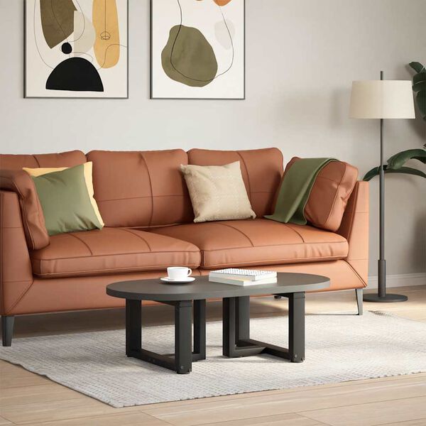 vidaXL kafijas galdiņa kājas, 2 gab., T-veida, melnas, 50x25x(30-31) cm, tērauds