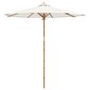 vidaXL Dārza parasols &Oslash; 240 x 260 cm Bambuss Apaļ&scaron; Krēmkrāsas