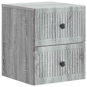 vidaXL Sienā stiprināms nakts skapis Pelēks Sonoma ozols