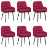 vidaXL Ēdamkrēsli 6 pcs Samts Vīna sarkans 59 x 59,5 x 90 cm