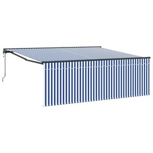 vidaXL Nolokāms markīze Zila un balta 400 &times; 300 cm