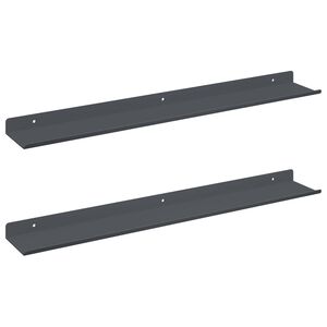 vidaXL Peldējo&scaron;ais plaukts 2 pcs Antracīts 60 x 8,5 x 2,5 cm Tērauds