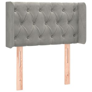 vidaXL galvgalis ar malām, gai&scaron;i pelēks samts, 83x16x78/88 cm