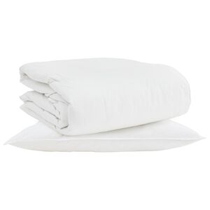 vidaXL 2-in-1 Segu ar spilvenu 2 pcs Balts Dūnu spalva