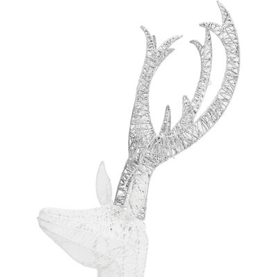 vidaXL ziemeļbriežu Ziemassvētku dekorācija, sudraba, balta, 201 LED