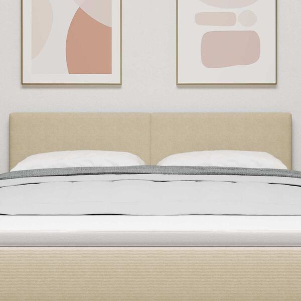 vidaXL LED gultas galva ar galvas klāju Pelēki zaļa 144 cm Poliesters