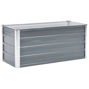 vidaXL augstā puķu kaste, cinkots tērauds, 100x40x45 cm, pelēka