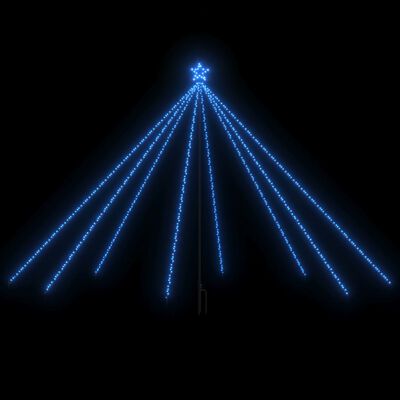 vidaXL Ziemassvētku koka gaismiņas, 576 LED, 3,6 m, zilas
