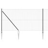 vidaXL Eiro žogs ar asām adatām 10 x 1 m PVC pārklāts tērauds Pelēka
