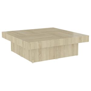 vidaXL kafijas galdiņ&scaron;, ozolkoka krāsā, 90x90x28 cm, inženierijas koks
