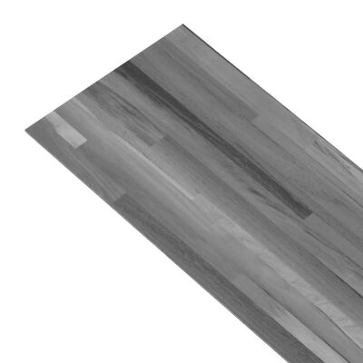 vidaXL grīdas dēļi, pašlīmējoši, 5,02 m², 2 mm, svītraini pelēks PVC