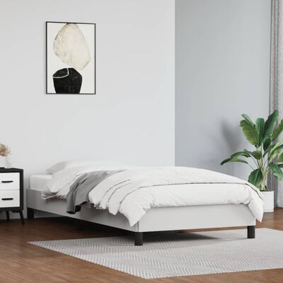 vidaXL gultas rāmis, balts, 80x200 cm, mākslīgā āda