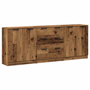 vidaXL kumodes, 3 gab., veca koka, 60x30x70 cm, konstruēts koks