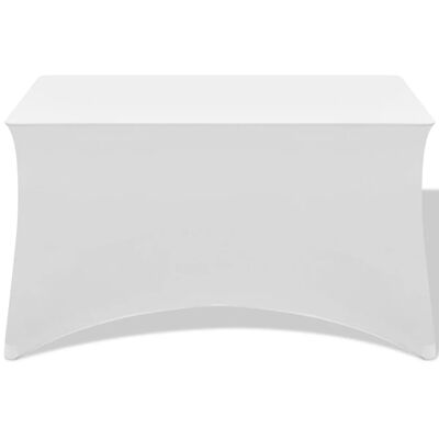 vidaXL galda pārvalki, 2 gab.,183x76x74 cm, elastīgi, balti
