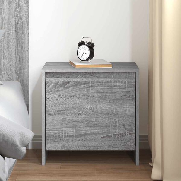 vidaXL naktsskapītis, 45x34x44,5 cm, pelēcīga ozola, inženierijas koks