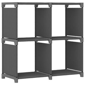 vidaXL plaukts, 4 kubveida nodalījumi, 69x30x72,5 cm, pelēks, audums